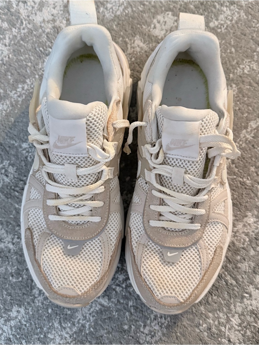 Nike Cream and White Mesh Trainer Sneakers